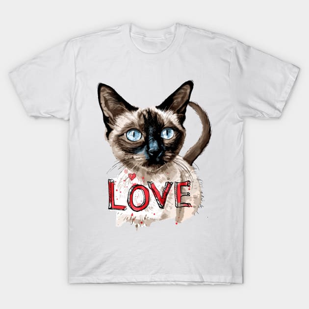 Siamese cat T-Shirt by erzebeth